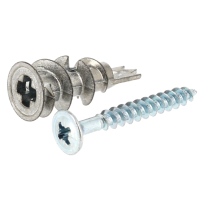 Cheville Autoperceuse ZAMAK pour Goulotte 10-20 avec Vis Tête Fraisée Bombée 4.5X35
