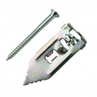 Cheville Métallique à Frapper Spécial Plaque de Plâtre + Vis TF 4X30 Acier Zingué Blanc