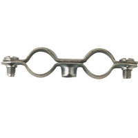 Collier Double Plomberie pour Tube Ø10 Embase M7X150 Acier Zingué Blanc