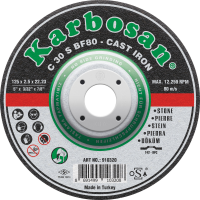 Disque à Tronçonner Déporté 125X2.5X22.23 Carbure de Silicium KARBOSAN C 30 S BF80 910320