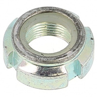 Écrou à Encoches Bague Nylon M70 Pas 200 Acier Zingué Blanc DIN 985