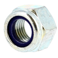 Écrou Nylstop Haut M16 Acier Zingué Blanc DIN 982