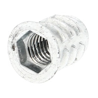 Insert Double Filet (Bois-Metrique) à Collerette HC M8X15 Zamak Zingué