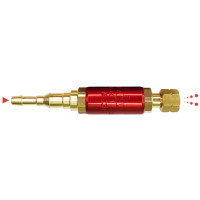 Raccord Anti Retour Stop Feu Acétylène pour Chalumeau Coupeur ROC1 - Écrou 16X150 G - Douille 6,3X12/10X17 - Livré avec Colliers