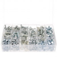 Caja de 292 CH + Tuercas M8-M10-M12 Acero 8.8 Galvanizado Blanco Din 933