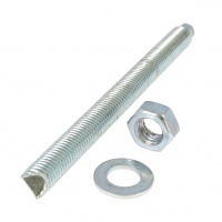 Tige Filetée pour Ampoule de Verre M14X170 Acier Zingué Blanc