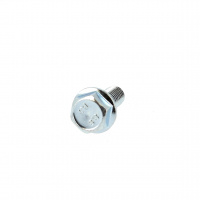 TH à Embase Crantée M8X40 Acier 8.8 Zingué Blanc DIN 6921