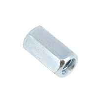 Écrou de Rallonge Hexagonal M10 3D Acier Zingué Blanc DIN 6334