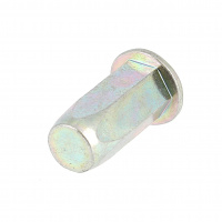 RIVKLE® Tête Plate Fut Hexagonal Borgne M6 Ep 0.5 à 3 Zingué