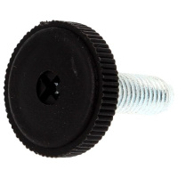 Vérin à Visser M8X25-D25 Base Nylon Noir