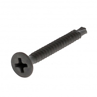 Vis Placo Tête Trompette Phillips Pointe Foret 3.5X35 Acier Phosphaté Noir