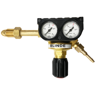 Détendeur Blindé - Acétylène - 2,5 Bars - 35M3/H - Entrée Type H - Sortie Douille Mixte 6,3X12 et 10X17