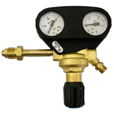 Détendeur Renforcé - Oxygène - 16 Bars - 85M3/H - Entrée Type F - Sortie Douille Mixte 6,3X12 et 10X17