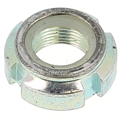 ECROU A ENCOCHES BAGUE NYLON M12 PAS 100 Z.BLANC