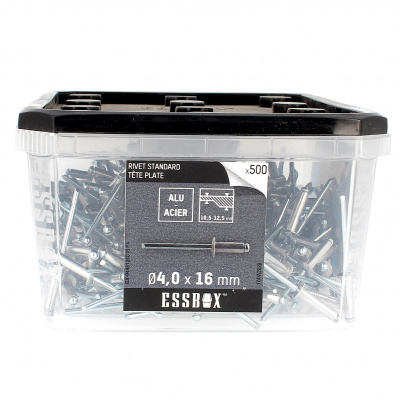 ESSBOX de 500 Rivets TP 4X16 Alu/Acier (8 Plots)