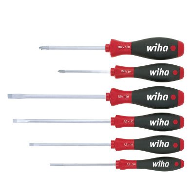 Juego de destornilladores para tornillos ranurados / Pozidriv Mango SoftFinish - 6 piezas