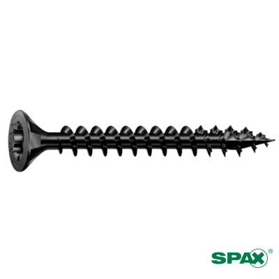 Vis à Bois VBA SPAX Tête Fraisée T-STAR plus Acier Noir BLAX avec Pointe 4CUT