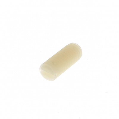 Tornillo Sin Cabeza punta ranurada plana Nylon Natural PA6-6 DIN 551
